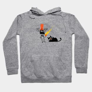 Mister Flaming Heart and Mister Cat Hoodie